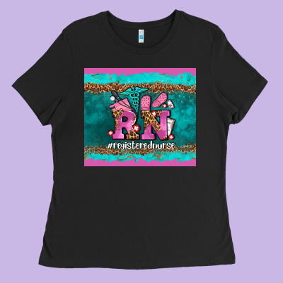 Rn Registered  Nurse Ladies Tee Designed By Adodesignshop