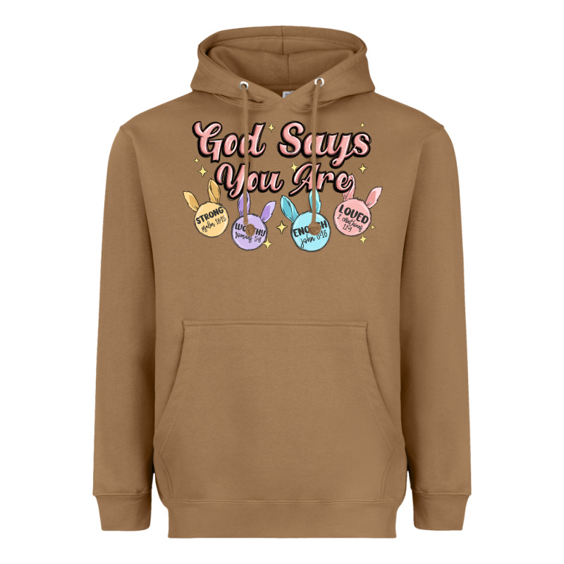 God Says You Are Easter Heavyweight Hoodie by MaliasSmallBusiness | Teevron
