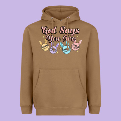God Says You Are Easter Heavyweight Hoodie Designed By Maliassmallbusiness