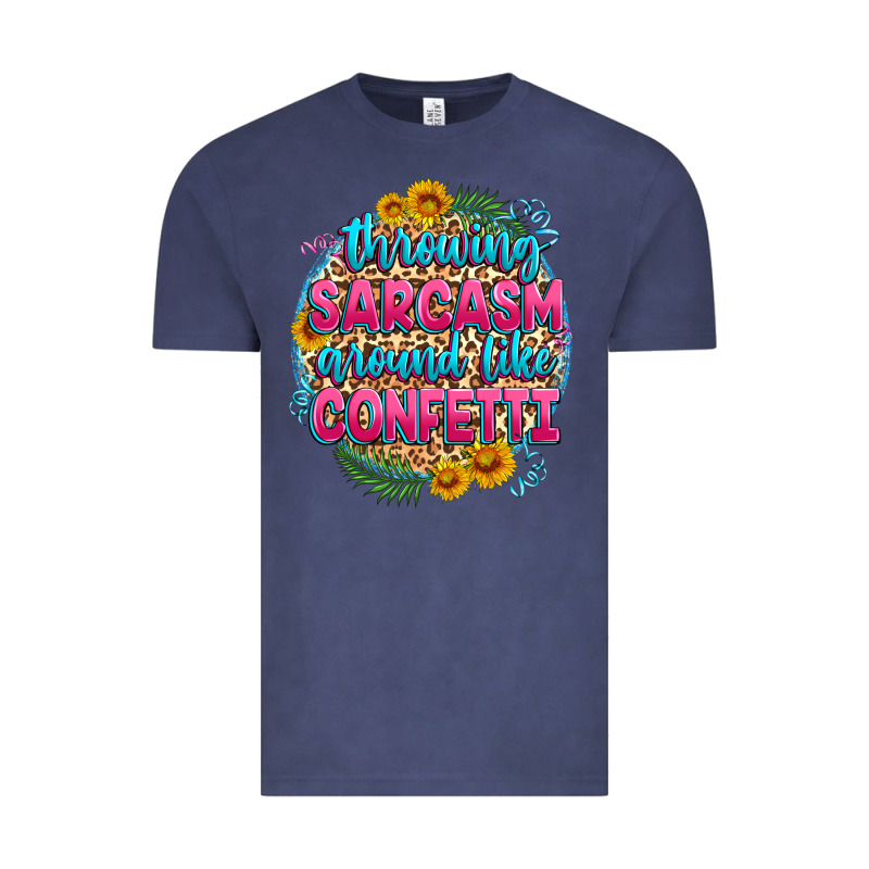 Throwing Sarcasm Around Like Confetti Vintage Tee by Zillion Design Studio | Teevron