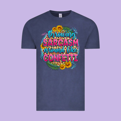 Throwing Sarcasm Around Like Confetti Vintage Tee Designed By Zillion Design Studio