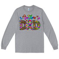 Heather Grey rainbow colors autism dad Long Sleeve Tee - AdoDesignShop