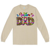 Mushroom rainbow colors autism dad Long Sleeve Tee - AdoDesignShop