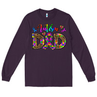 Plum rainbow colors autism dad Long Sleeve Tee - AdoDesignShop