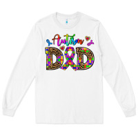 White rainbow colors autism dad Long Sleeve Tee - AdoDesignShop