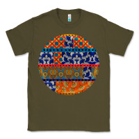 Army Green african fabric pattern round earrings Classic Tee - BundleAndBundleShop