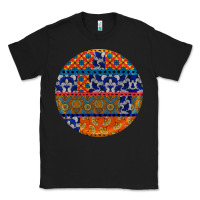 Black african fabric pattern round earrings Classic Tee - BundleAndBundleShop