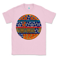 Bubblegum Pink african fabric pattern round earrings Classic Tee - BundleAndBundleShop