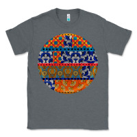 Charcoal Heather african fabric pattern round earrings Classic Tee - BundleAndBundleShop