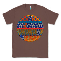 Chestnut african fabric pattern round earrings Classic Tee - BundleAndBundleShop