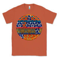 Copper african fabric pattern round earrings Classic Tee - BundleAndBundleShop