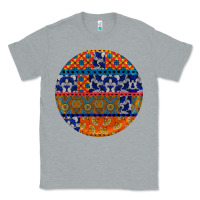 Heather Grey african fabric pattern round earrings Classic Tee - BundleAndBundleShop
