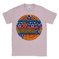 Lilac african fabric pattern round earrings Classic Tee - BundleAndBundleShop