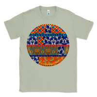Matcha african fabric pattern round earrings Classic Tee - BundleAndBundleShop