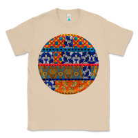 Mushroom african fabric pattern round earrings Classic Tee - BundleAndBundleShop