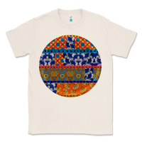 Natural african fabric pattern round earrings Classic Tee - BundleAndBundleShop