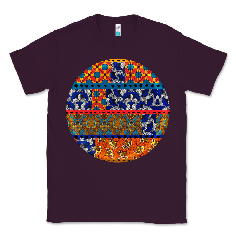 African Fabric Pattern Round Earrings Classic Tee by BundleAndBundleShop | Teevron