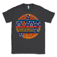 Smoke african fabric pattern round earrings Classic Tee - BundleAndBundleShop
