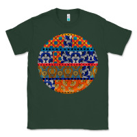 Sports Green african fabric pattern round earrings Classic Tee - BundleAndBundleShop