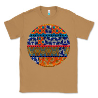 Toasted Coconut african fabric pattern round earrings Classic Tee - BundleAndBundleShop