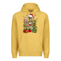 Antique Gold Skeleton Christmas Element Snowman Awda Premium Hoodie - BundleAndBundleShop