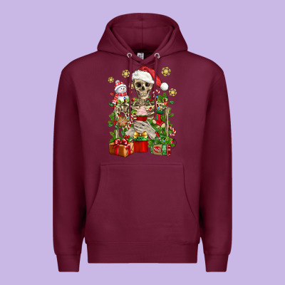 Skeleton Christmas Element Snowman Awda Premium Hoodie Designed By Bundleandbundleshop
