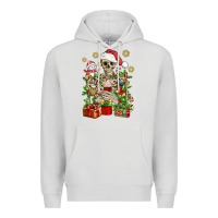 Dove Grey Skeleton Christmas Element Snowman Awda Premium Hoodie - BundleAndBundleShop