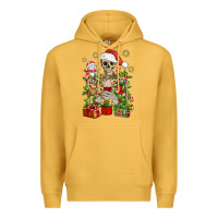 Mustard Skeleton Christmas Element Snowman Awda Premium Hoodie - BundleAndBundleShop