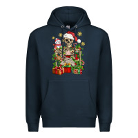 Navy Skeleton Christmas Element Snowman Awda Premium Hoodie - BundleAndBundleShop