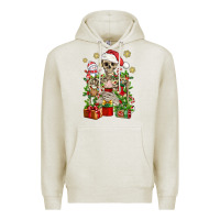 Oatmeal Heather Skeleton Christmas Element Snowman Awda Premium Hoodie - BundleAndBundleShop