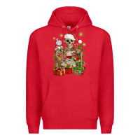 Red Skeleton Christmas Element Snowman Awda Premium Hoodie - BundleAndBundleShop
