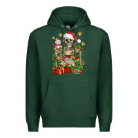 Sports Green Skeleton Christmas Element Snowman Awda Premium Hoodie - BundleAndBundleShop