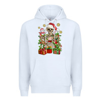 White Skeleton Christmas Element Snowman Awda Premium Hoodie - BundleAndBundleShop