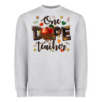 Heather Grey one dope teacher Heavyweight Sweatshirt - texasbilliewilder