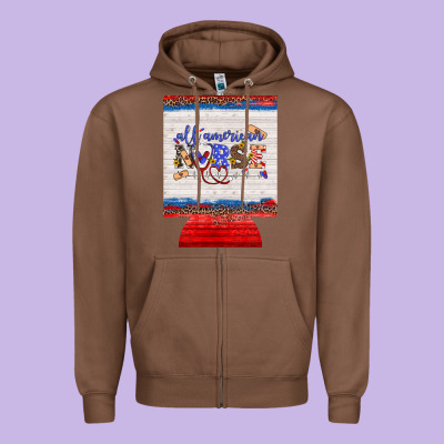 All American Nurse 12 Oz Regular Can Cooler Zipper Hoodie Designed By Artiststas