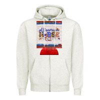 Oatmeal Heather all american nurse 12 oz regular can cooler Zipper Hoodie - Artiststas