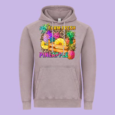 Farm Fresh Pineapple Vintage Hoodie Designed By Zillion Design Studio