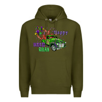 Army Green mardi gras with truck Premium Hoodie - AdoDesignShop