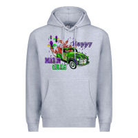Heather Grey mardi gras with truck Premium Hoodie - AdoDesignShop