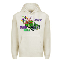 Oatmeal Heather mardi gras with truck Premium Hoodie - AdoDesignShop