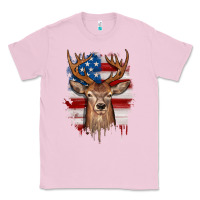 Bubblegum Pink deer american flag Classic Tee - JahusDesignShop