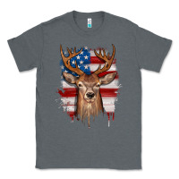 Charcoal Heather deer american flag Classic Tee - JahusDesignShop