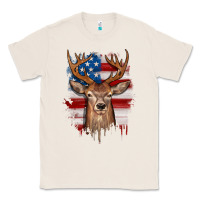 Natural deer american flag Classic Tee - JahusDesignShop
