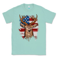 Seafoam deer american flag Classic Tee - JahusDesignShop