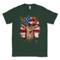 Sports Green deer american flag Classic Tee - JahusDesignShop