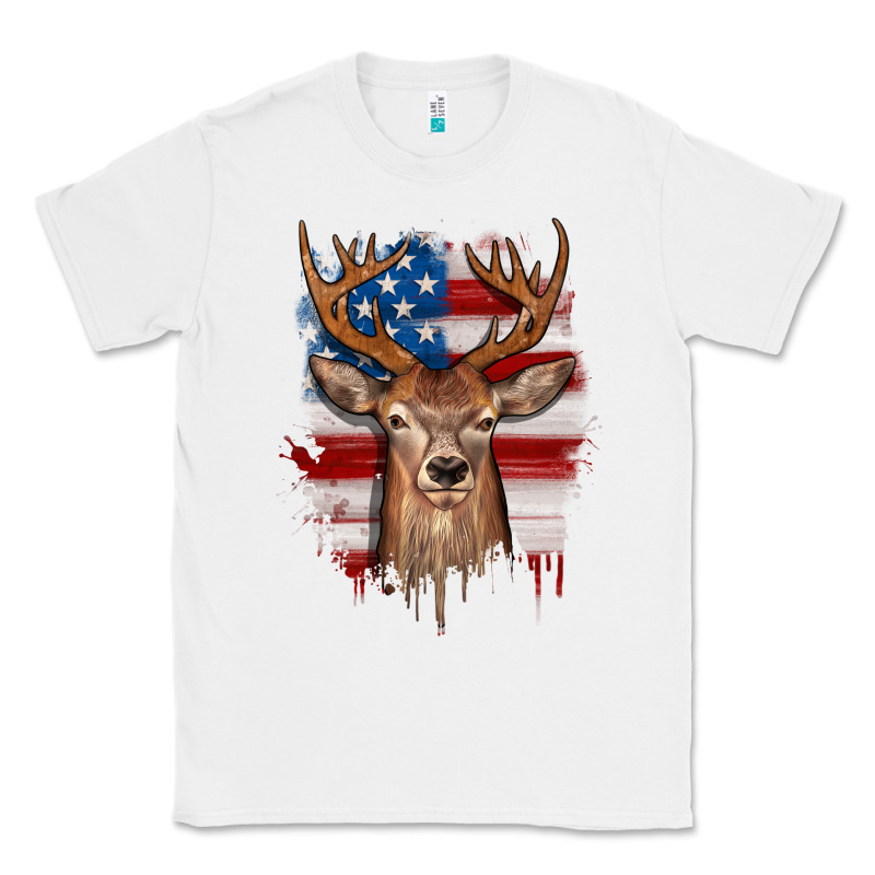 Deer American Flag Classic Tee by JahusDesignShop | Teevron