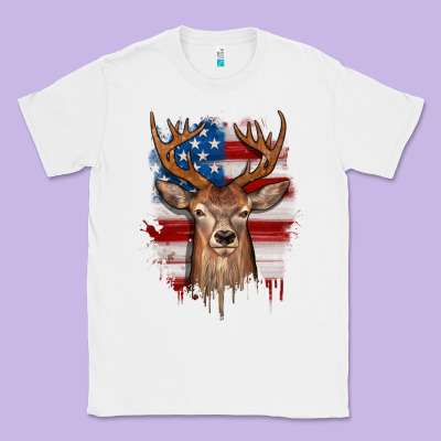 Deer American Flag Classic Tee Designed By Jahusdesignshop