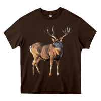 Chocolate Brown Mule Buck Deer Heavy Core Tee - LillyAllenDesigns