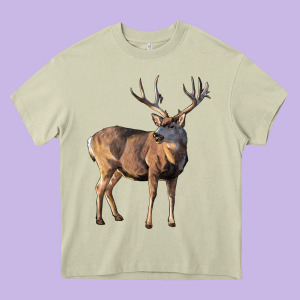 Mule Buck Deer Heavy Core Tee Designed By Lillyallendesigns