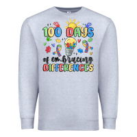 Heather Grey 100 days of embracing differences Premium Sweatshirt - MaliasSmallBusiness